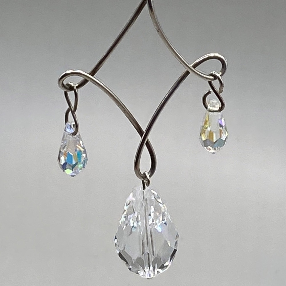 Handmade OOAK Austrian Crystal Sterling Silver Pendant Necklace by Beth Wicker